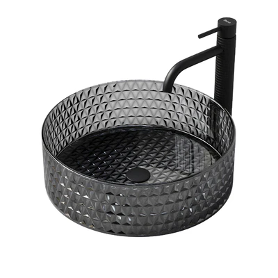 REA Cristal black washbasin with Gusto One tap — скачать