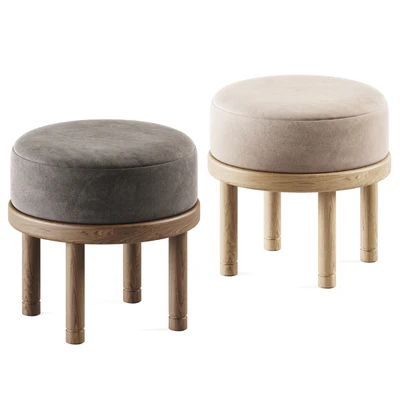 Velvet Petite Moreno Ottoman by Lawson-Fenning / Pouffe — Ver 1
