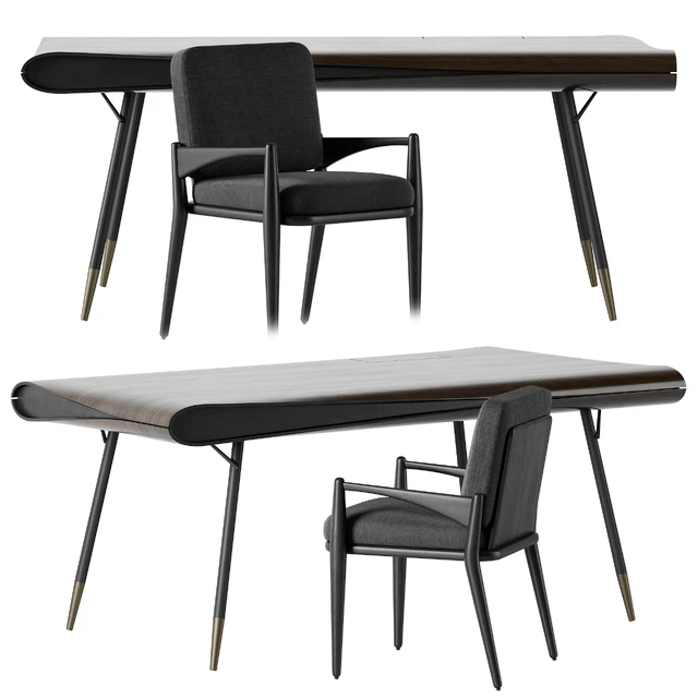Roche Bobois - Calligraphie Table & cb2 - Palmas Chair — Скачать