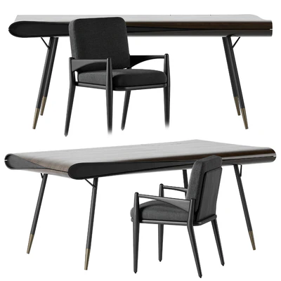 Roche Bobois - Calligraphie Table & cb2 - Palmas Chair — Вид 1