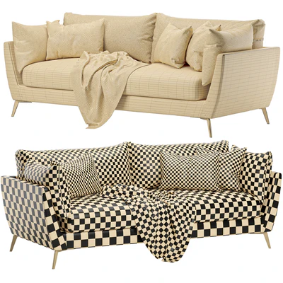 skyler 3 seater fabric sofa — Ver 4