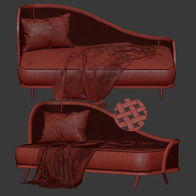 Garden daybed WM / Банкетка из ротанга — Вид 3