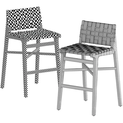Taj Leather Strap Counter Stool — Ver 6