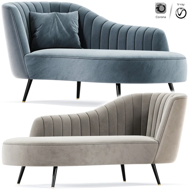 Baxton Kailyn Glam Chaise Lounge — Descargar
