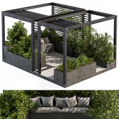 Roof Garden and Landscape Furniture with Pergola - Set 38 — Вид 5