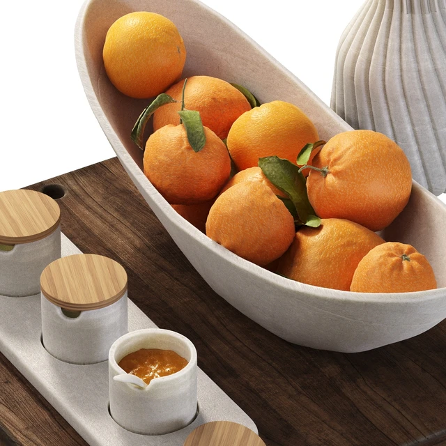 Decorative set for the kitchen with oranges — Descargar
