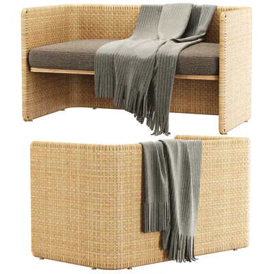 Monica rattan bench / Скамейка из ротанга — Вид 3