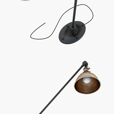 RH INDUSTRIAL ERA TASK FLOOR LAMP ANTIQUE BRASS — Вид 2