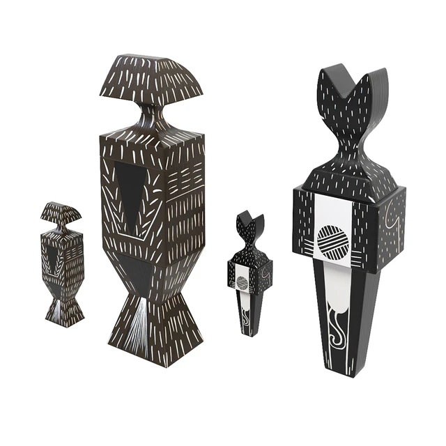 Vitra wooden doll cat and dog — Скачать