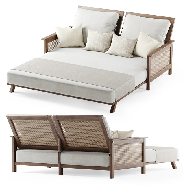 Wooden double daybed — Descargar