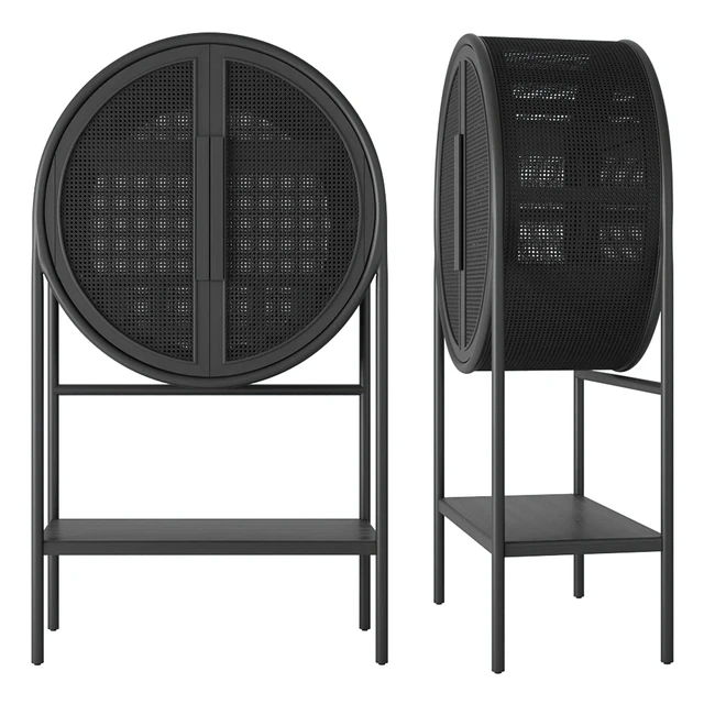Crate and Barrel West Charcoal Cane Bar Cabinet — Скачать