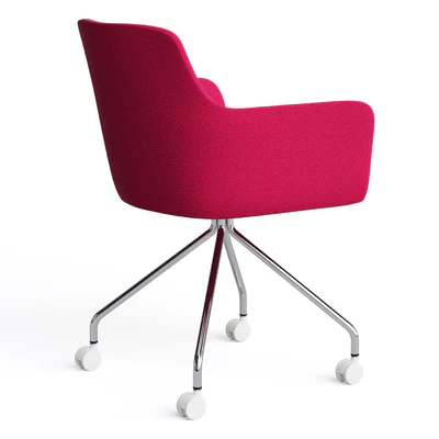 Office chair City by Quadrifoglio, fabric on metal legs with casters — Ver 6