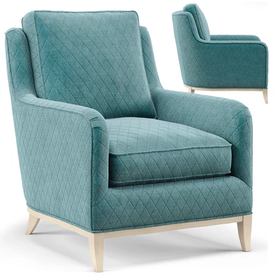 Madison Coastal Diamond Teal Milk Paint Armchair — Ver 1