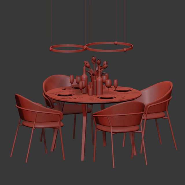 Modern Dinning Set 9 — Descargar