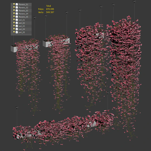 Flowers on the shelves. 5 models — Descargar