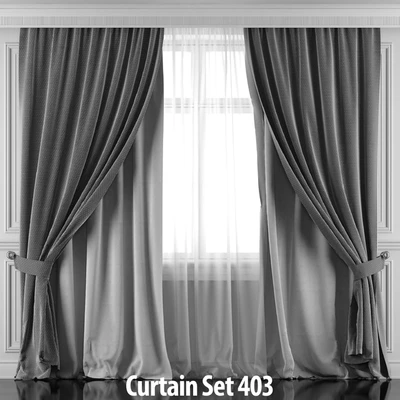Curtains with window and moldings 402-407 — View 5