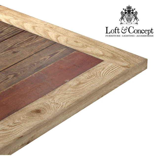 CAST IRON AND LARCH RESTAURANT TABLE SQUARE — Descargar
