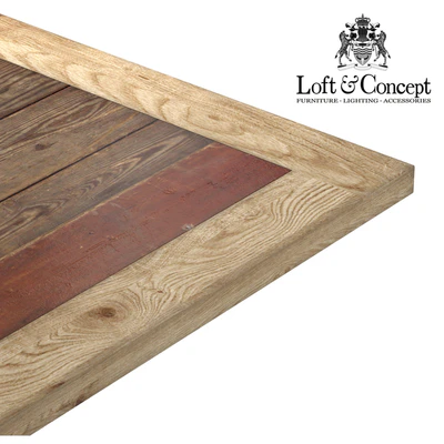 CAST IRON AND LARCH RESTAURANT TABLE SQUARE — Ver 3