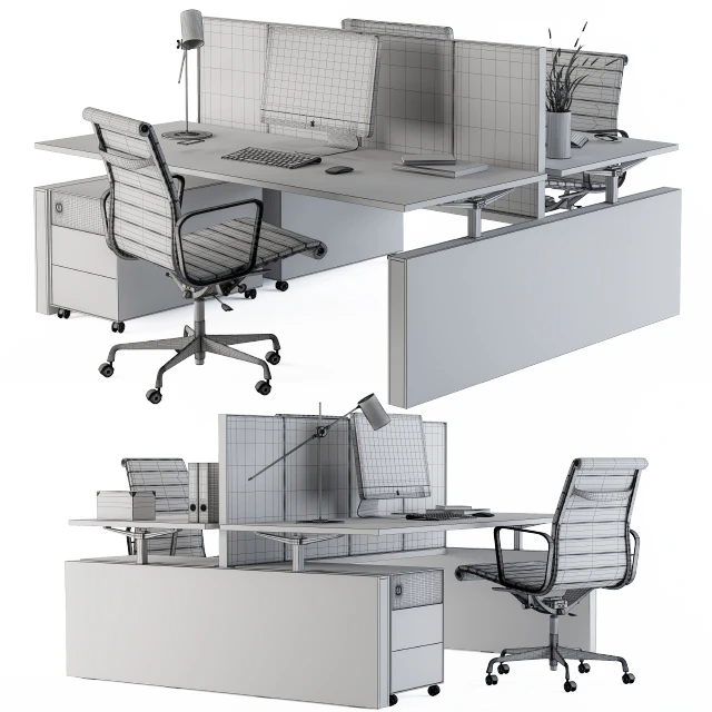 Office Desk Set Cream — Скачать