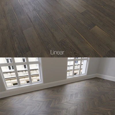 Parquet natural, Brown oak, 3 types. Linear, chevron, herringbone. — Ver 2