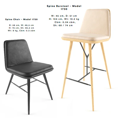 Spine Barstool &amp; chair — Ver 2