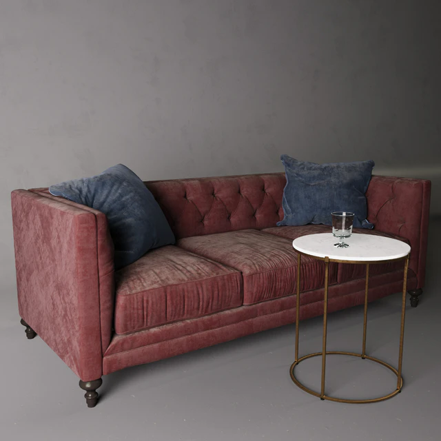 Leavenworth Side Table &  Graham Velvet Sofa — Скачать