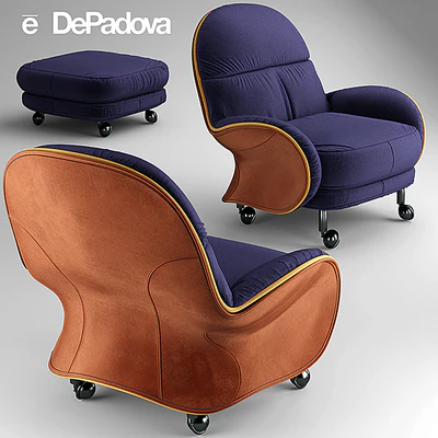 Armchair LOUISIANA De Padova Contract LOUISIANA — Ver 1