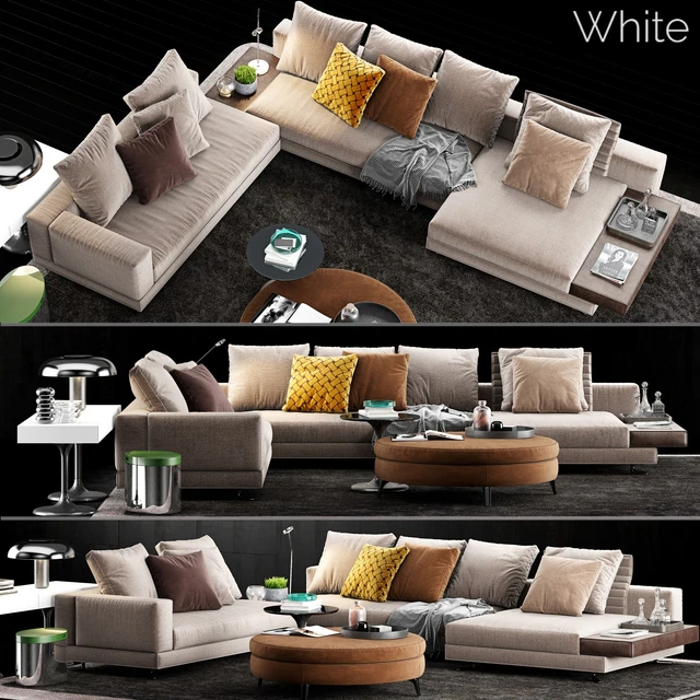 Minotti White Sofa — Скачать