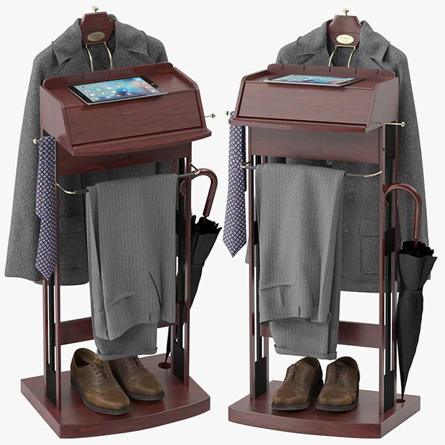 Mens Suit Brown Wooden Valet Stand — Скачать