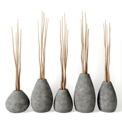 Decor from branches in concrete vases — Ver 4