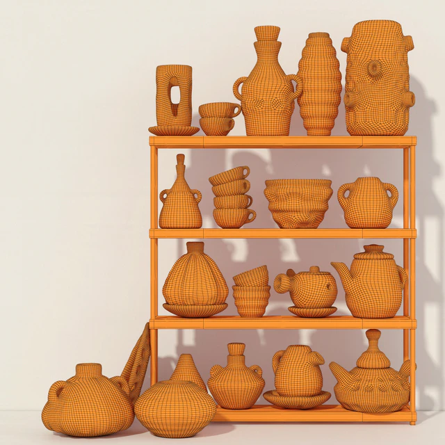 Dishes clay rack n9 / Clay crockery rack No. 9 — Descargar