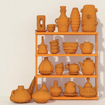 Dishes clay rack n9 / Clay crockery rack No. 9 — Ver 3