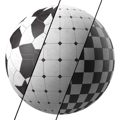 Marble Tile Materials 11- 3 patterns Tile - Pbr 4k Seamless — Вид 1
