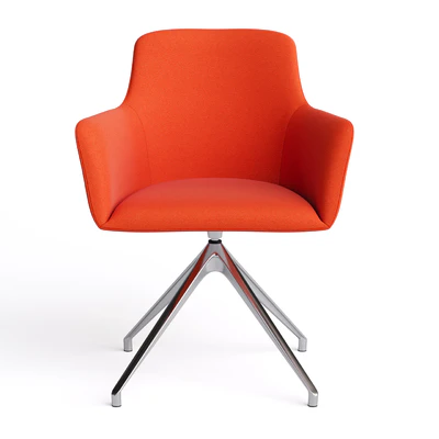 Office chair City by Quadrifoglio, fabric with metal curly legs — Ver 6