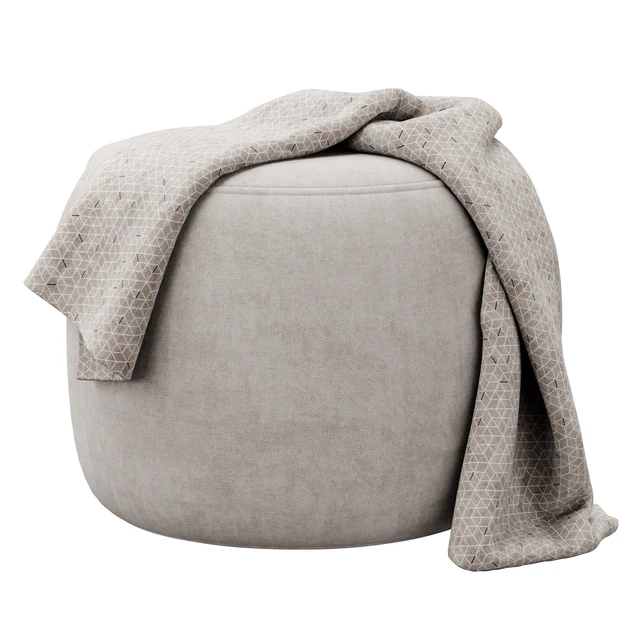Wide Velvet Round Footstool Ottoman by Gardeco — Скачать
