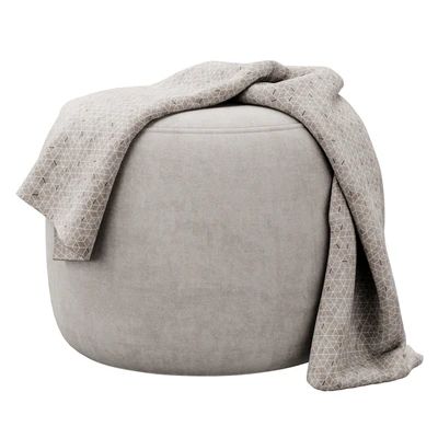 Wide Velvet Round Footstool Ottoman by Gardeco — Вид 2