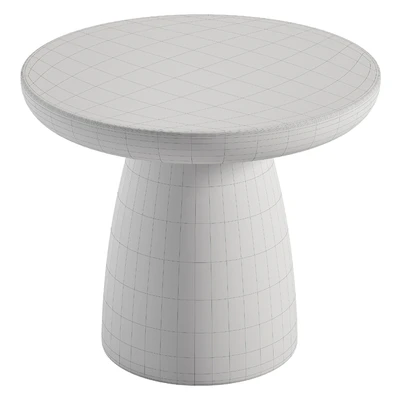 Contemporary Minimal Round Coffee Side Table in Travertine Stone Natural Pores — Вид 3