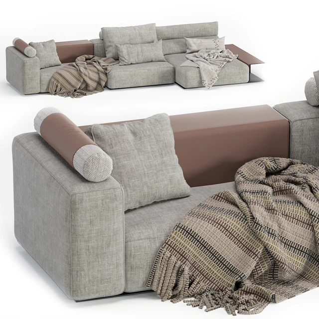 Westside Modular Sofa Poliform 3 Seat 2 Version — Скачать