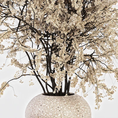 Decorative Set 14 - Candles and Branches in Concrete Vase — Вид 3