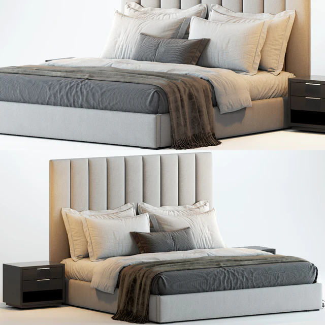 RH Modena Vertical Channel Panel Fabric Platform Bed — Скачать