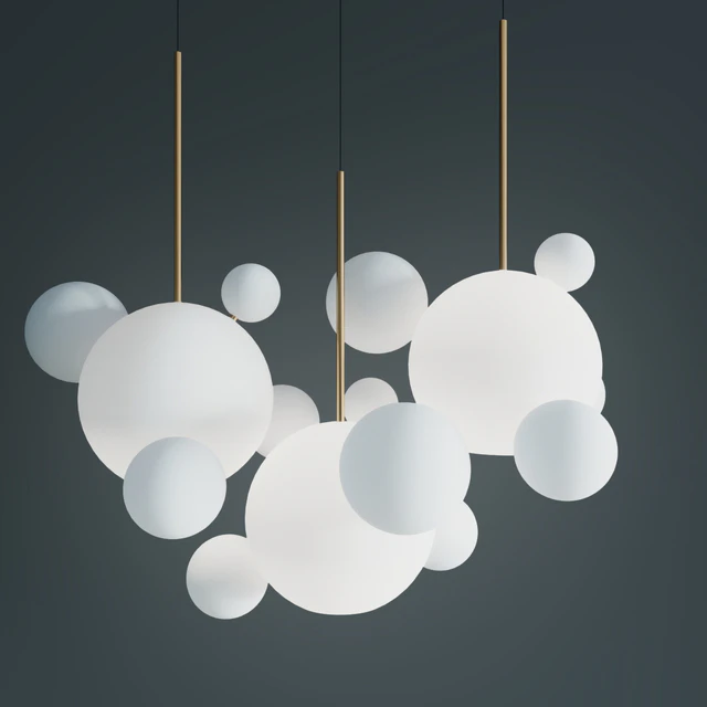 Suspension lamps giopato & coombes bolle bls 14l chandelier milk — Download