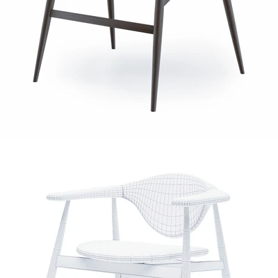 Gubi Masculo Chair with wooden frame — Ver 2