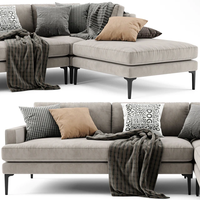 West Elm Andes Sectional Chaise Sofa — Скачать