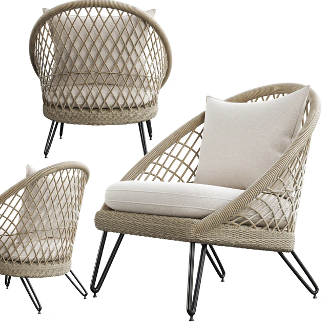 PINEAPPLE Woven resin garden armchair — Скачать