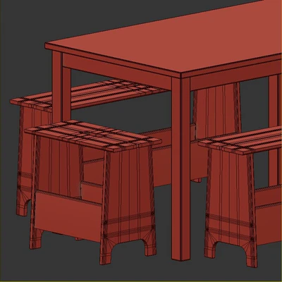 IKEA INGO table and PERJOHAN bench — Ver 4