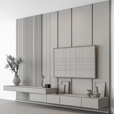 TV Wall Stone and Wood - Set 100 — Ver 5