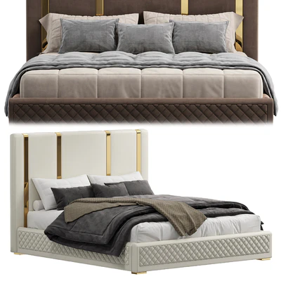 King bed Polished gold — Ver 1