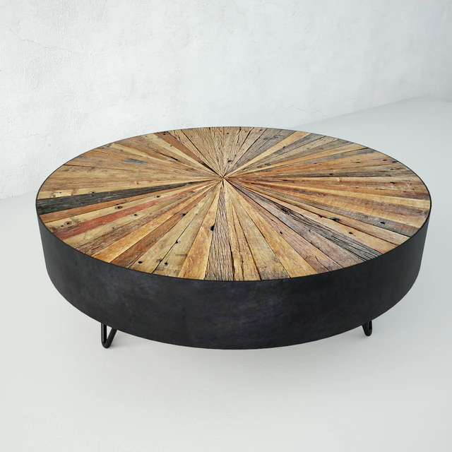 Salvaged Round Pinwheel Coffee Table — Descargar