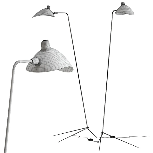 Serge Mouille LD Adjustable metal floor lamp Designer Serge Mouille — Download