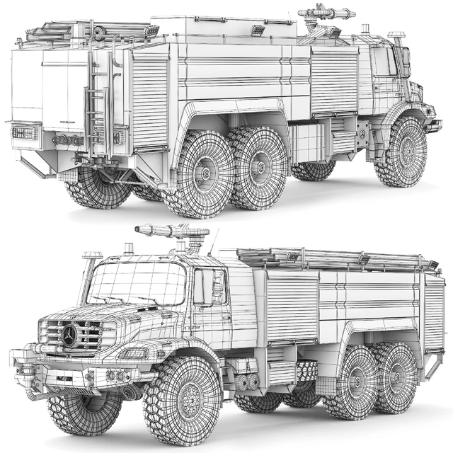 Mercedes-Benz Zetros 2733 fire truck 2022 — Скачать